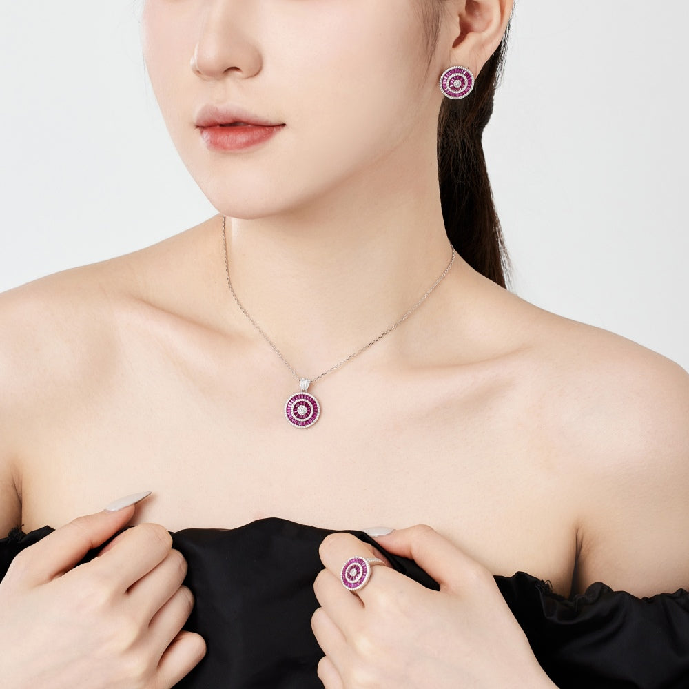 Round colorful diamond ring