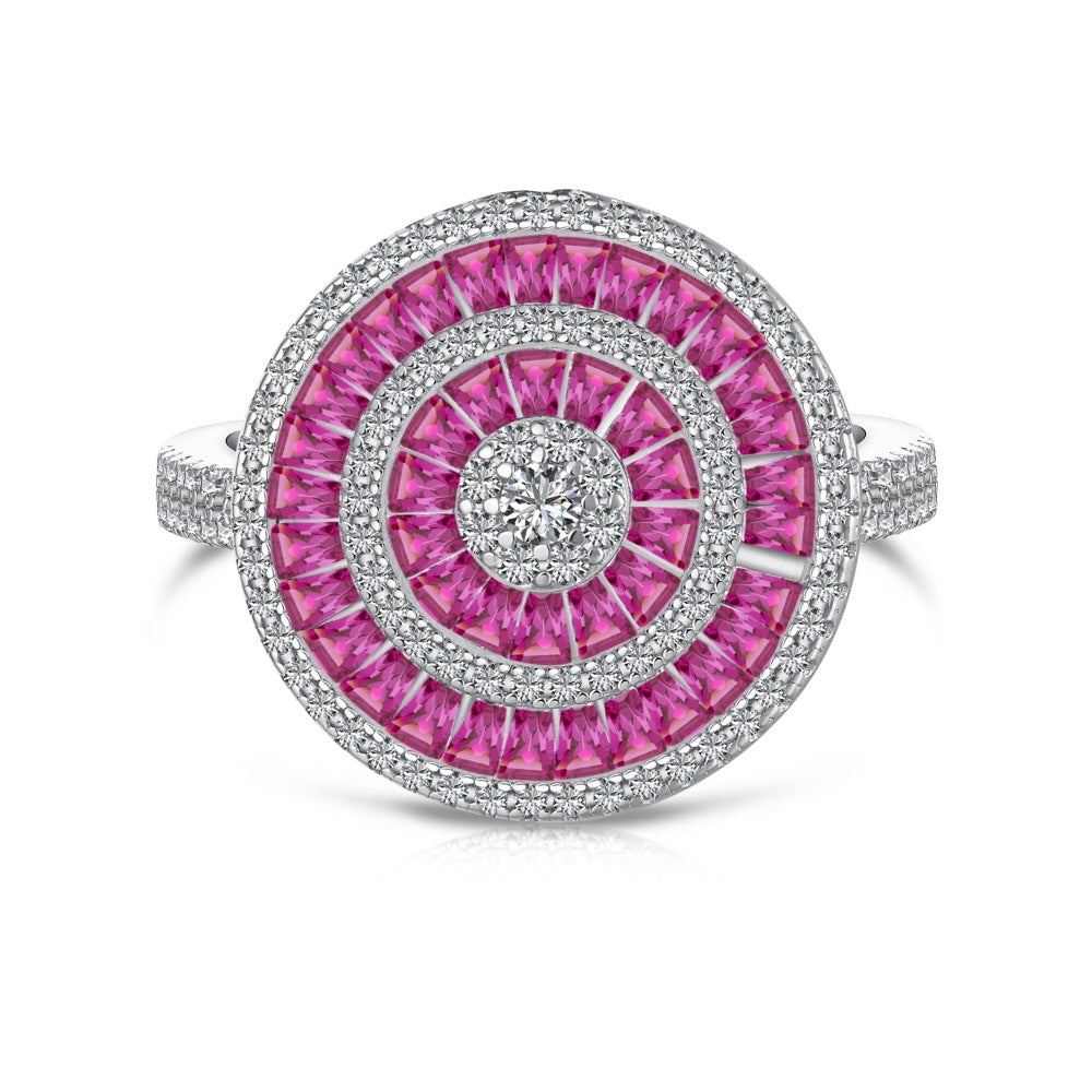 Round colorful diamond ring