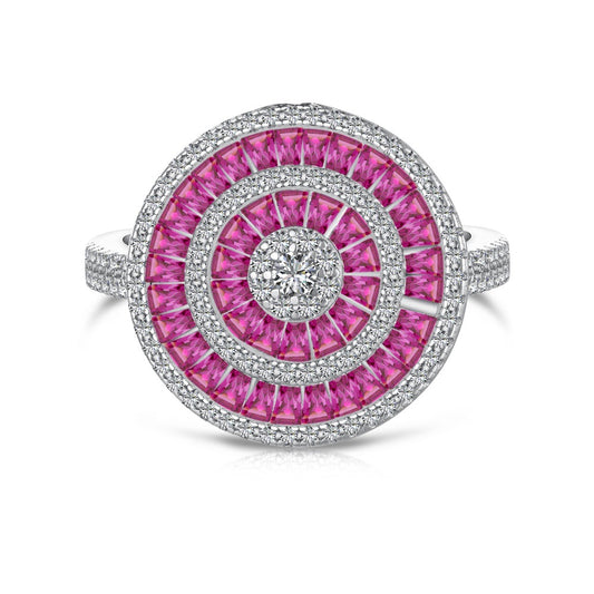 Round colorful diamond ring