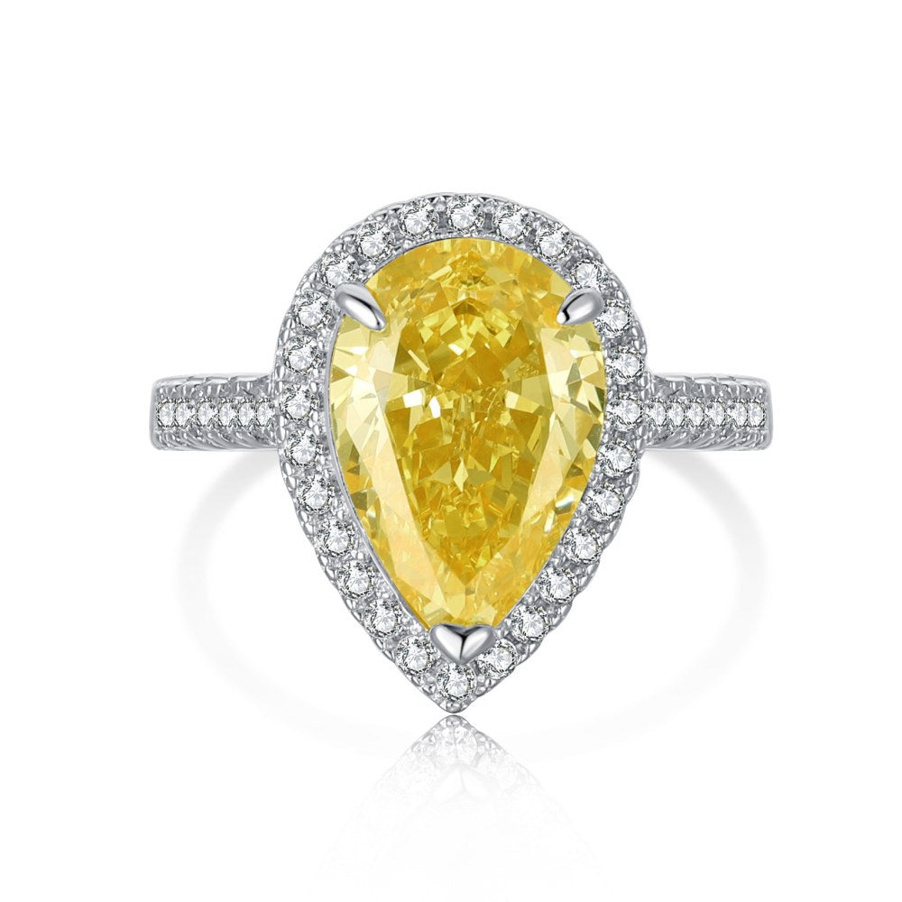 Pear drop diamond ring