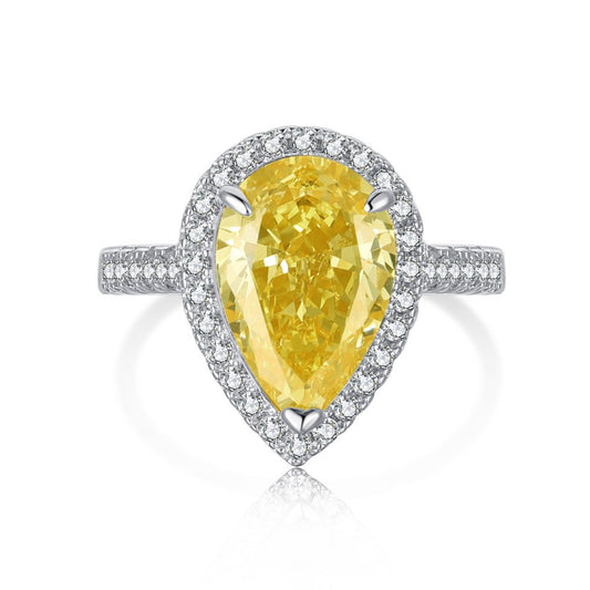 Pear drop diamond ring